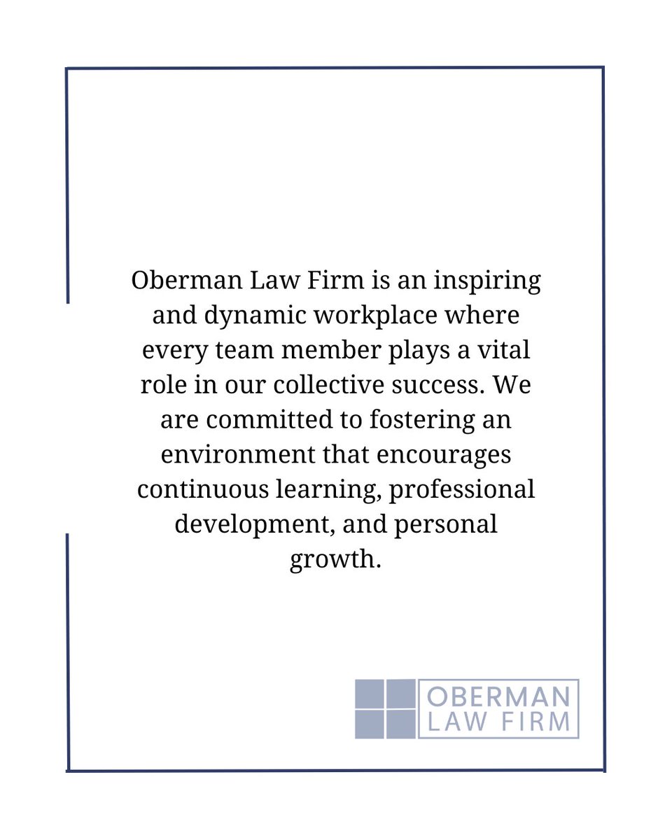 ObermanLaw's tweet image. Contact us today at info@obermanlaw.com

#obermanlawfirm  #dynamicworkplace #professionalgrowth #legalprofessionals #legalcareer