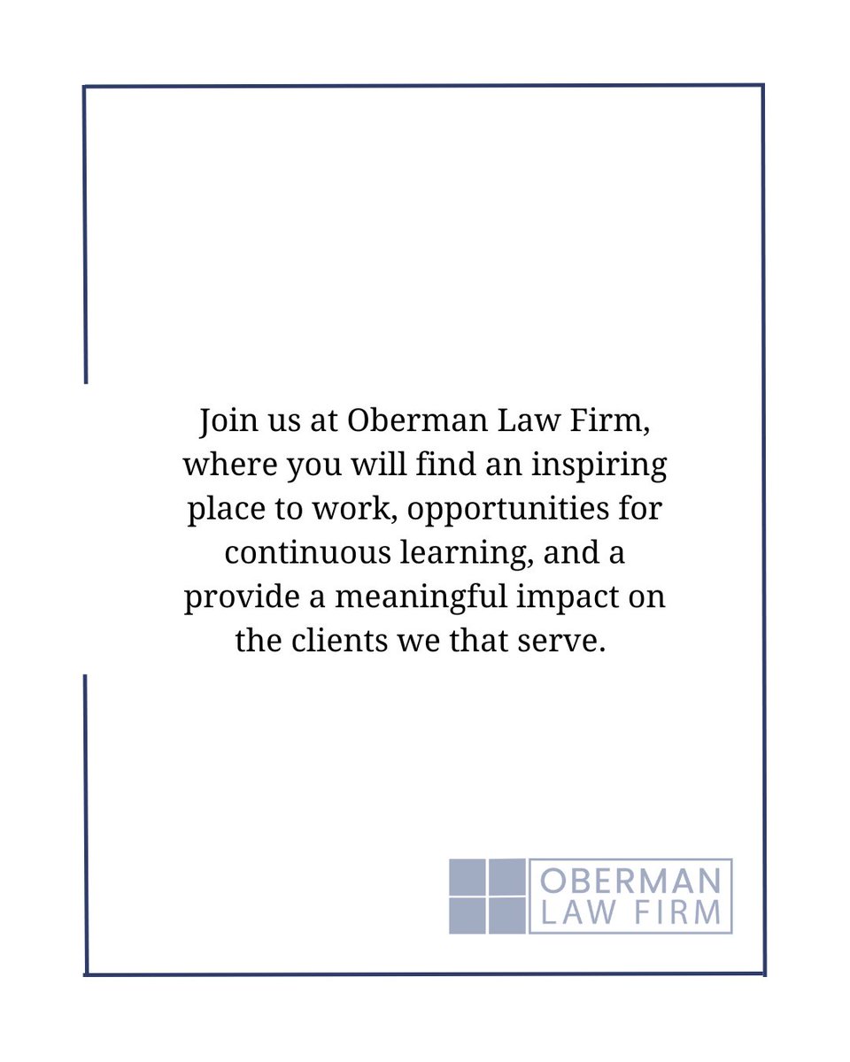 ObermanLaw's tweet image. Contact us today at info@obermanlaw.com

#obermanlawfirm  #dynamicworkplace #professionalgrowth #legalprofessionals #legalcareer