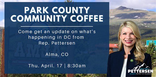 CD7watermelon's tweet photo. .@RepPettersen is hosting 4 town halls/community meetings this week! It seems she’s neglected to announce these events on any of her social media platforms. It’s kinda like she only wants “certain” constituents to attend. 🤔#copolitics #leadville #salidaco #almaco #baileyco https://t.co/pYe6icfWbU