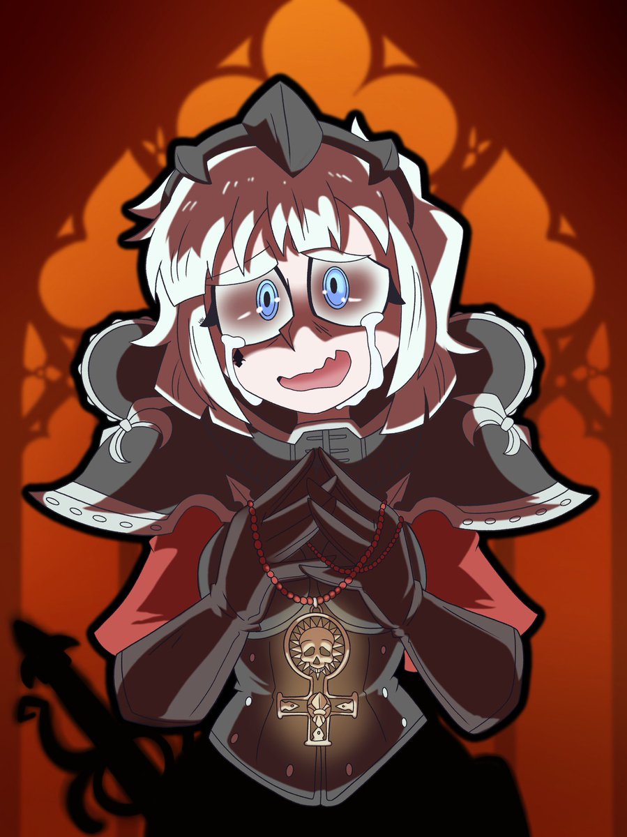 Hazel_Wynters's tweet image. "Imperator, nos hic ut laudis declate Tua!”
It’s said that Sororitas are most devout within in the Imperium, purging those who would defy the will of the Emperor. Hearing the tales of Saints and Martyrs, and his most divine grace, is what stokes the flames within Friede~⚜️🖤❤️