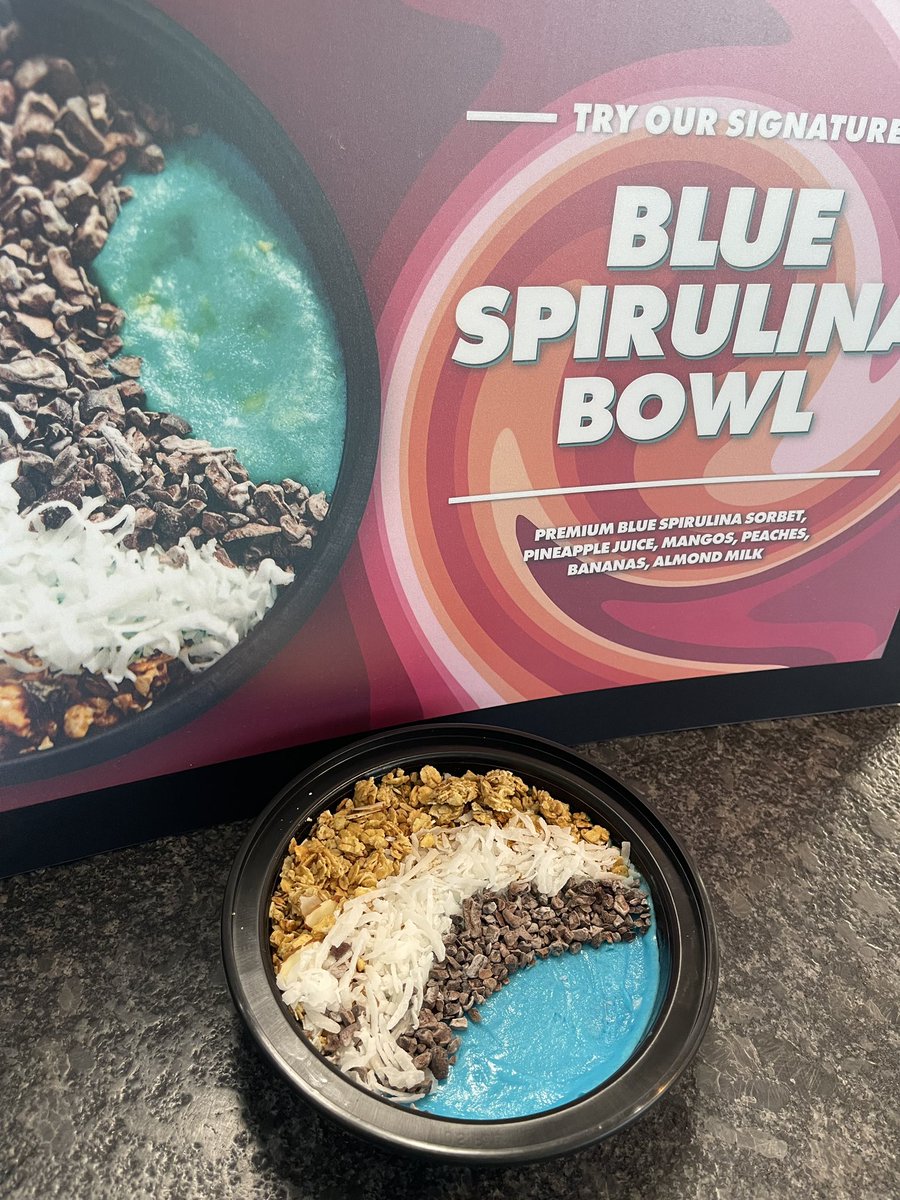 PulpConcord's tweet photo. New on the menu 🚨 Give our Blue Spirulina Bowl a try! 🩵 https://t.co/0w6UULprNE