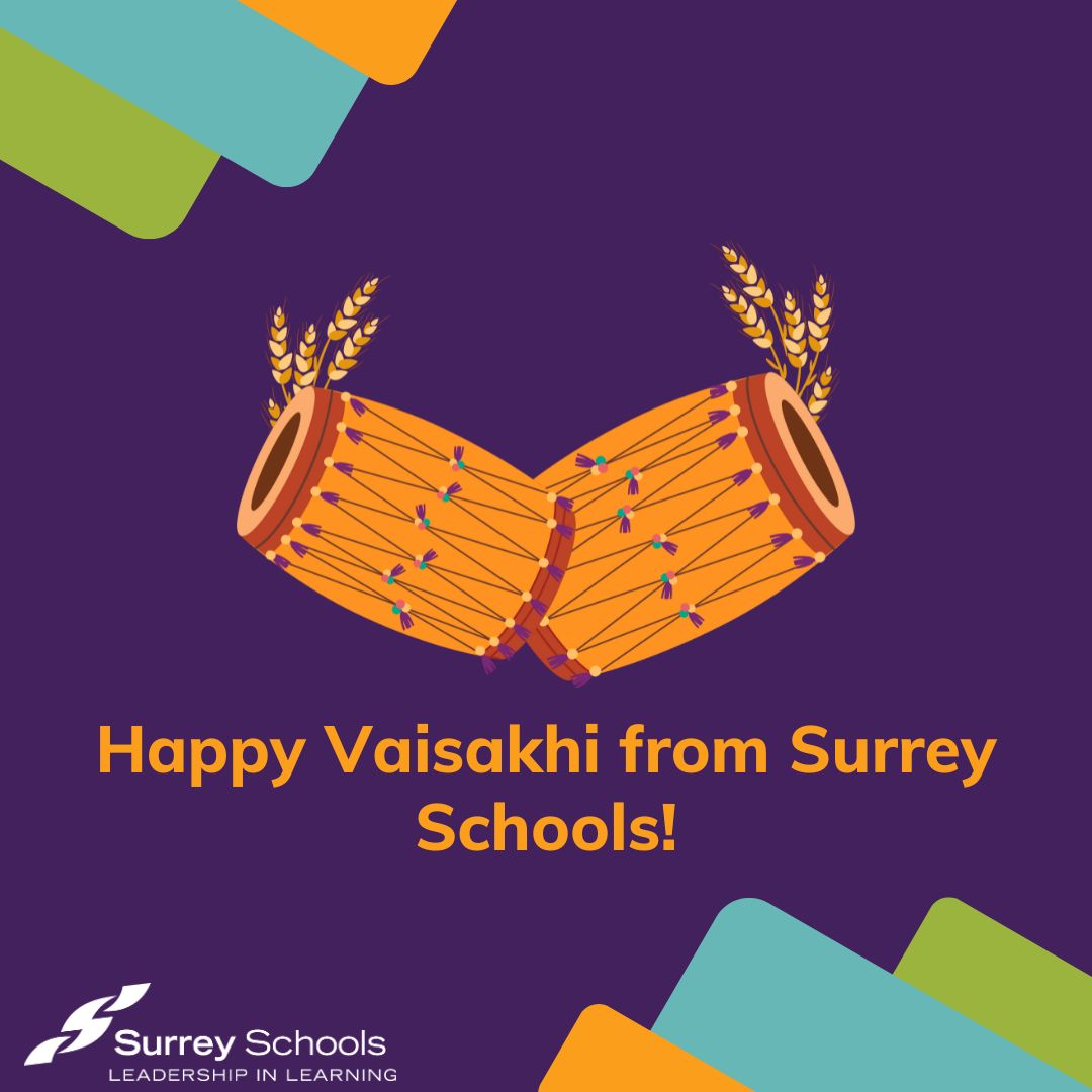 🌾✨ Wishing a joyful and prosperous Vaisakhi to all who celebrate! ✨🌾

We're proud to honour the diverse cultures that enrich our school community. 🌍💛

#SurreySchools #SD36learn #SurreyBC #WhiteRockBC