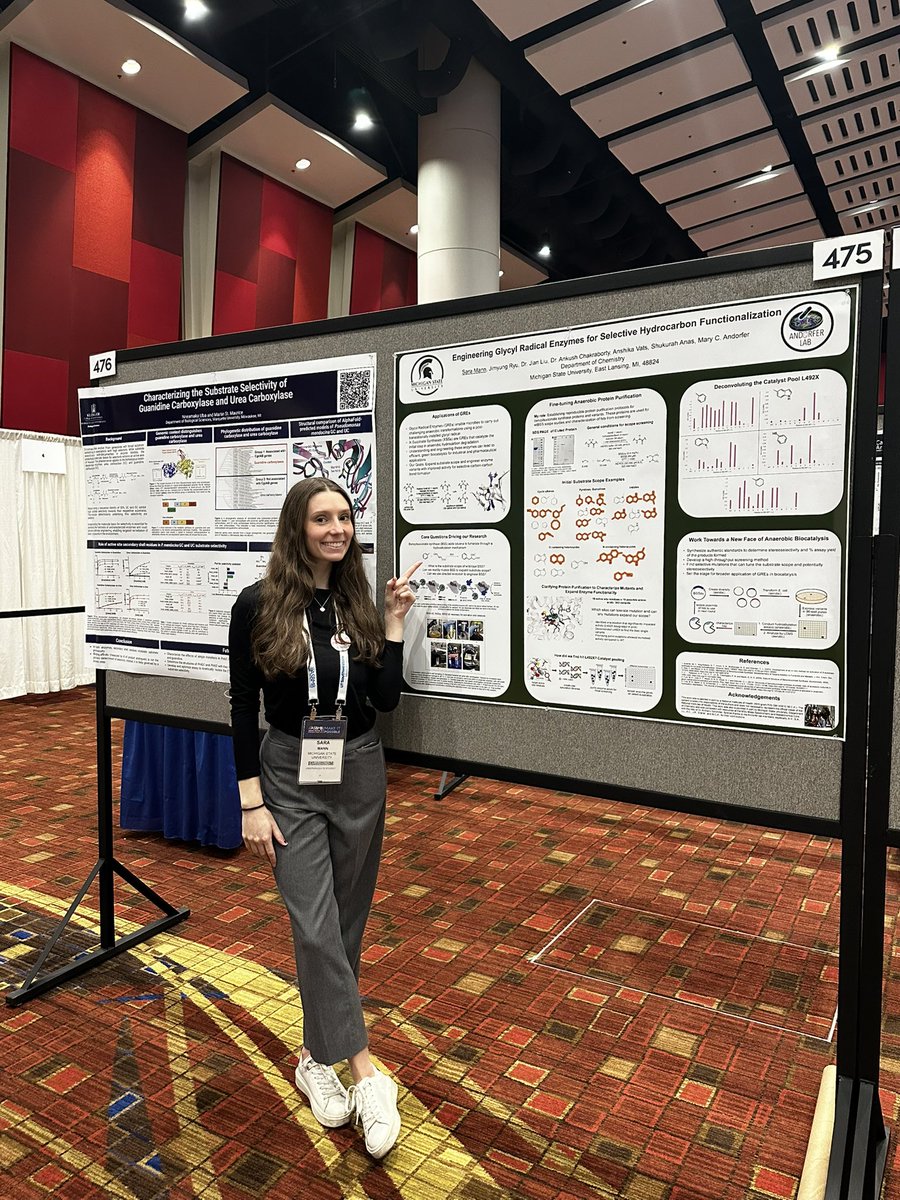 AndorferLab's tweet image. We have four lab members presenting their posters now! Swing by to learn more about radical enzymes and all the amazing chemistry they’re involved in!!!! #ASBMB25