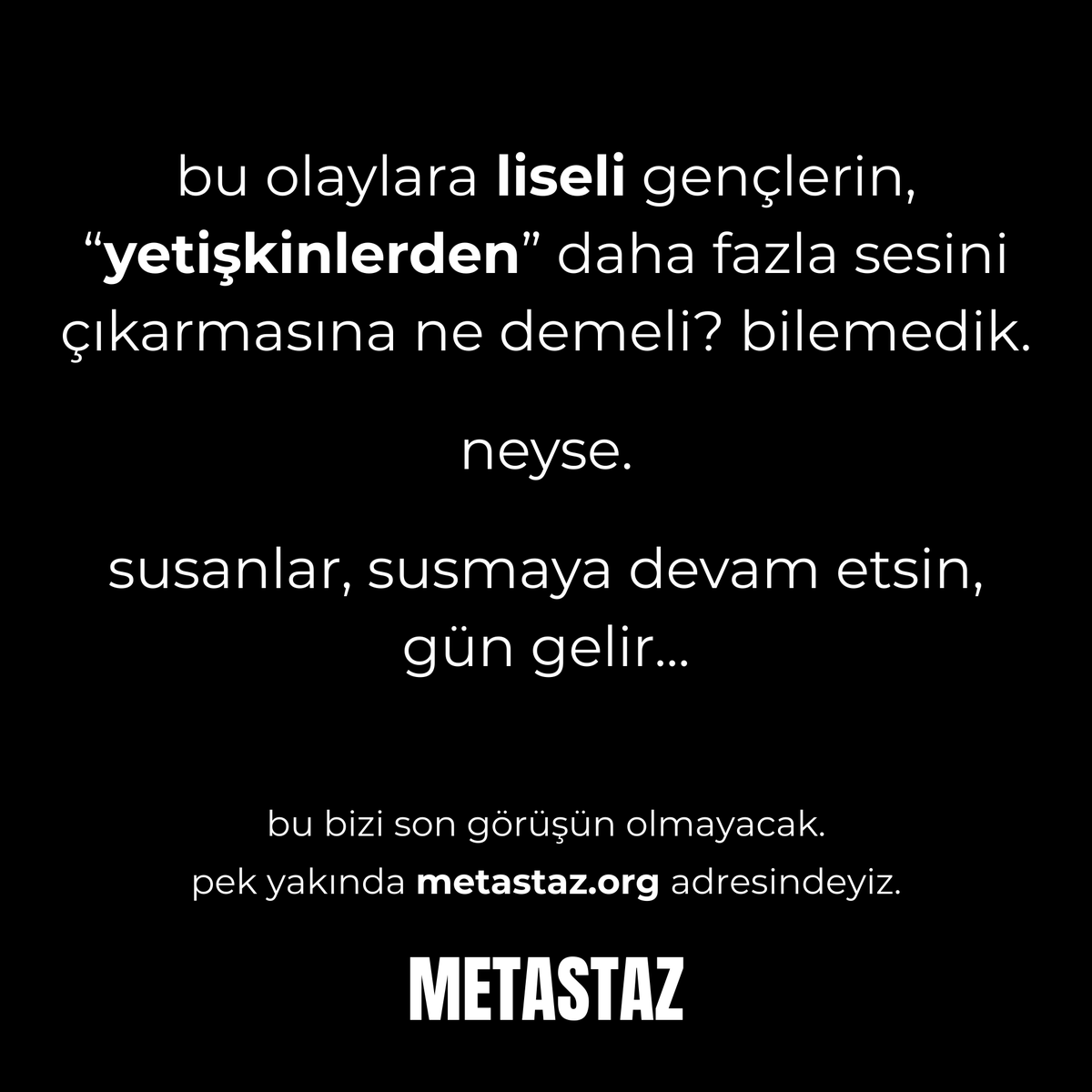 gün gelir...

repostlamayı ve takip etmeyi unutma,
bu bizi son görüşün olmayacak.

etiketler;
Bahçeli Liseli Yakışıklı Güvenlik #esraerol KKTC Kırgızistan #Vakıfbankdabakiyemsıfır #DoganCanYıldızTutuklansın Osman Gökçek Sağlık Bakanlığı Eda Erdem Meryem