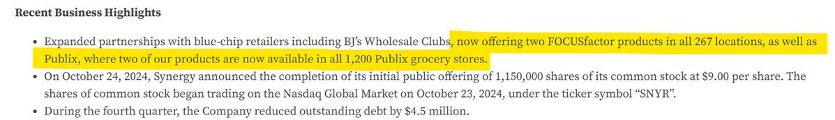 6k_investor's tweet image. $SNYR is a Profitable penny stock with no dilution filings / Bottomed out chart with a 2M float

Received $10 Price Target from Roth MKM 7 days ago.

Customers including $AMZN Amazon ($1.92T MC)  $WMT Walmart ($750B Company), $COST COSTCO ($400B+ MC), Publix +more

The CEO has…