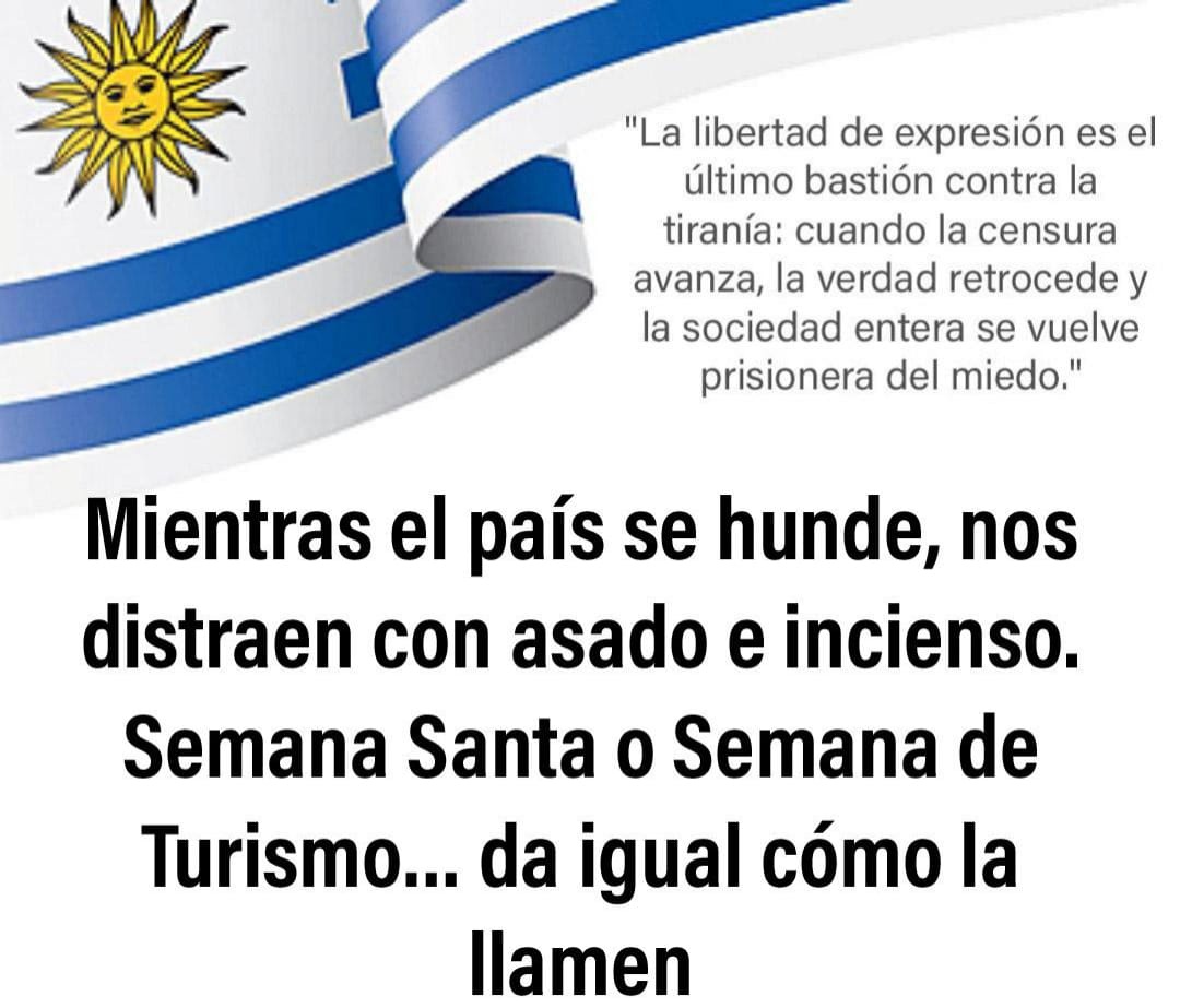 nellylomar's tweet photo. *Mientras el país #Sehunde, nos distraen con asado e incienso*
Semana Santa o Semana de Turismo… da igual cómo la llamen.
Mientras el país se #detiene entre #Procesiones y #parrillas, entre la fe y la evasión, terminamos cayendo todos en el mismo juego: https://t.co/lneVEOHnKc