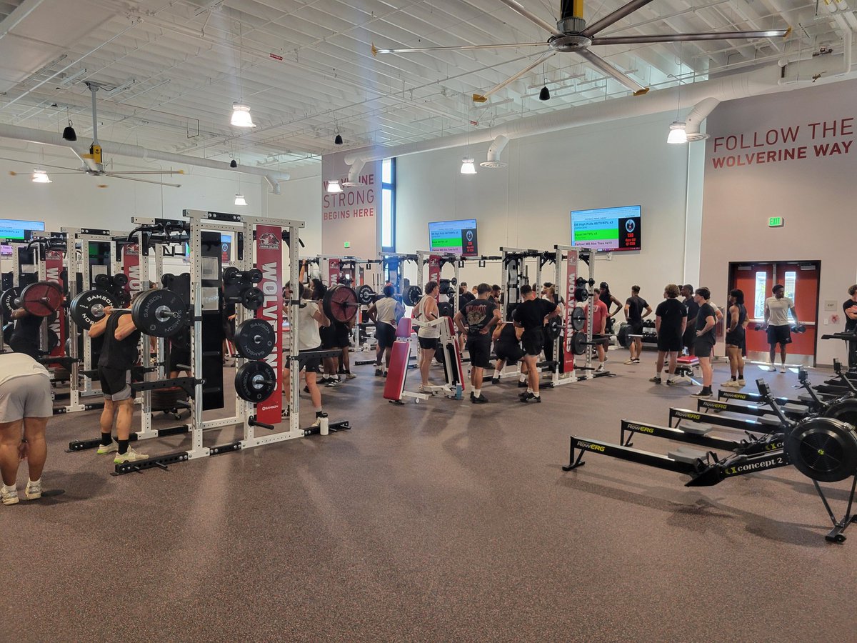 Great day to be a Wolverine! 1st Day in the new 9K sq ft weight room! #WolverineWay