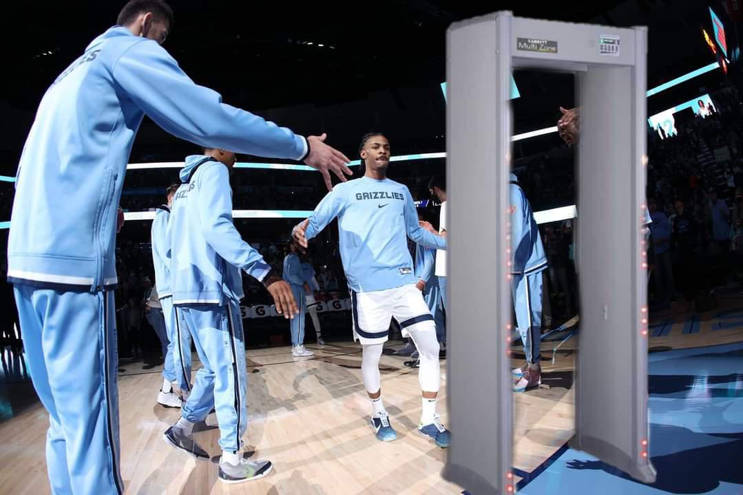 NBAMemes's tweet image. Starting at Shooting Guard, #12 Ja Morant