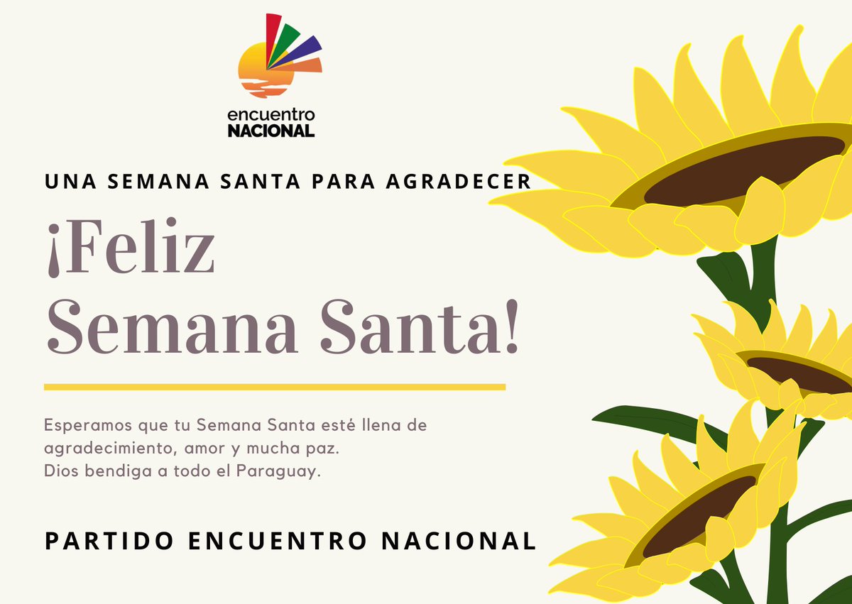 Feliz Semana Santa les deseamos a todos desde el Encuentro Nacional. 💛🌻