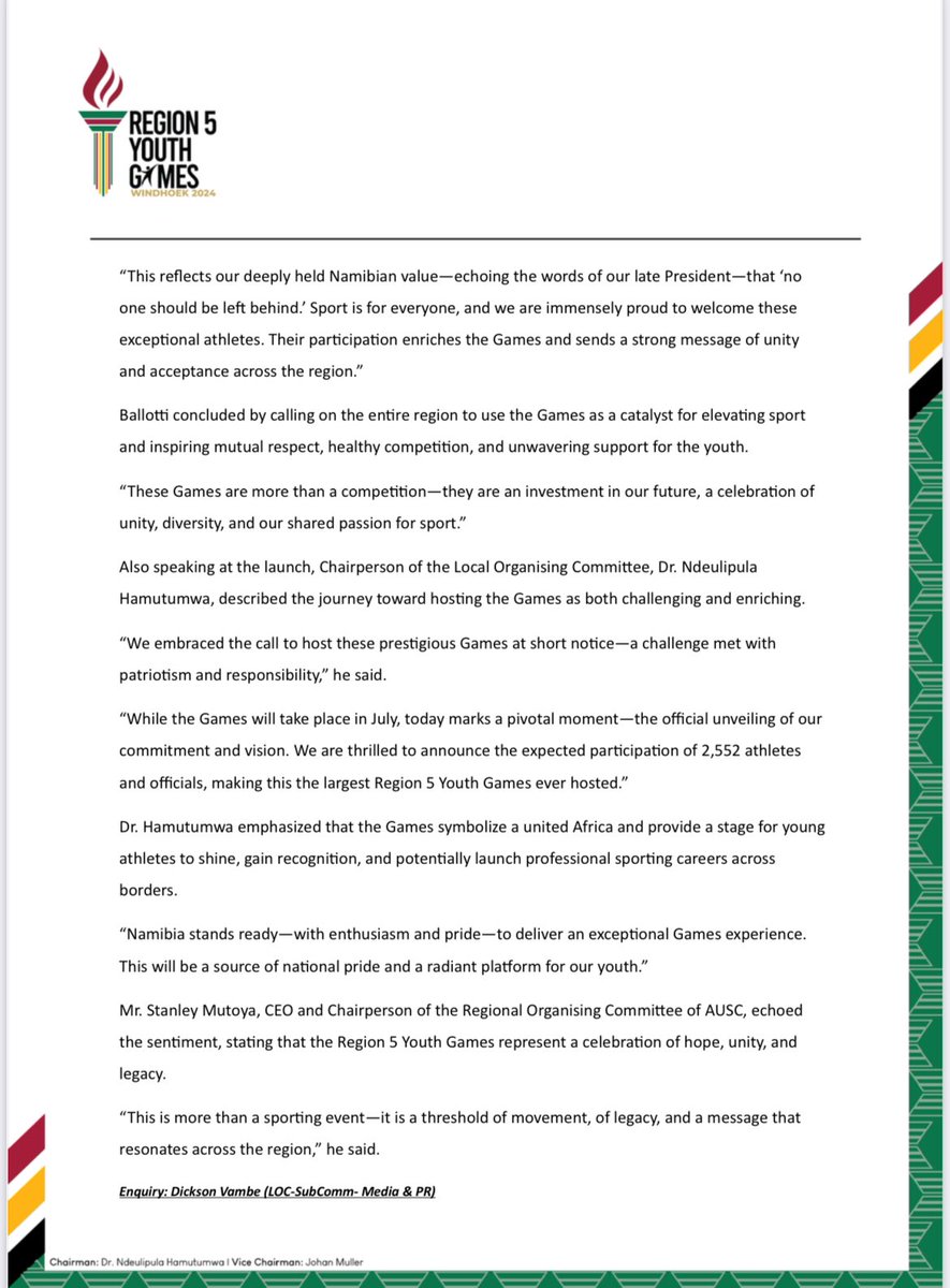 AUSCRegion5_'s tweet photo. 🔴Media Release 🔴

#ownthemoment
#region5games
#namibia24 https://t.co/vgwXutgz8j