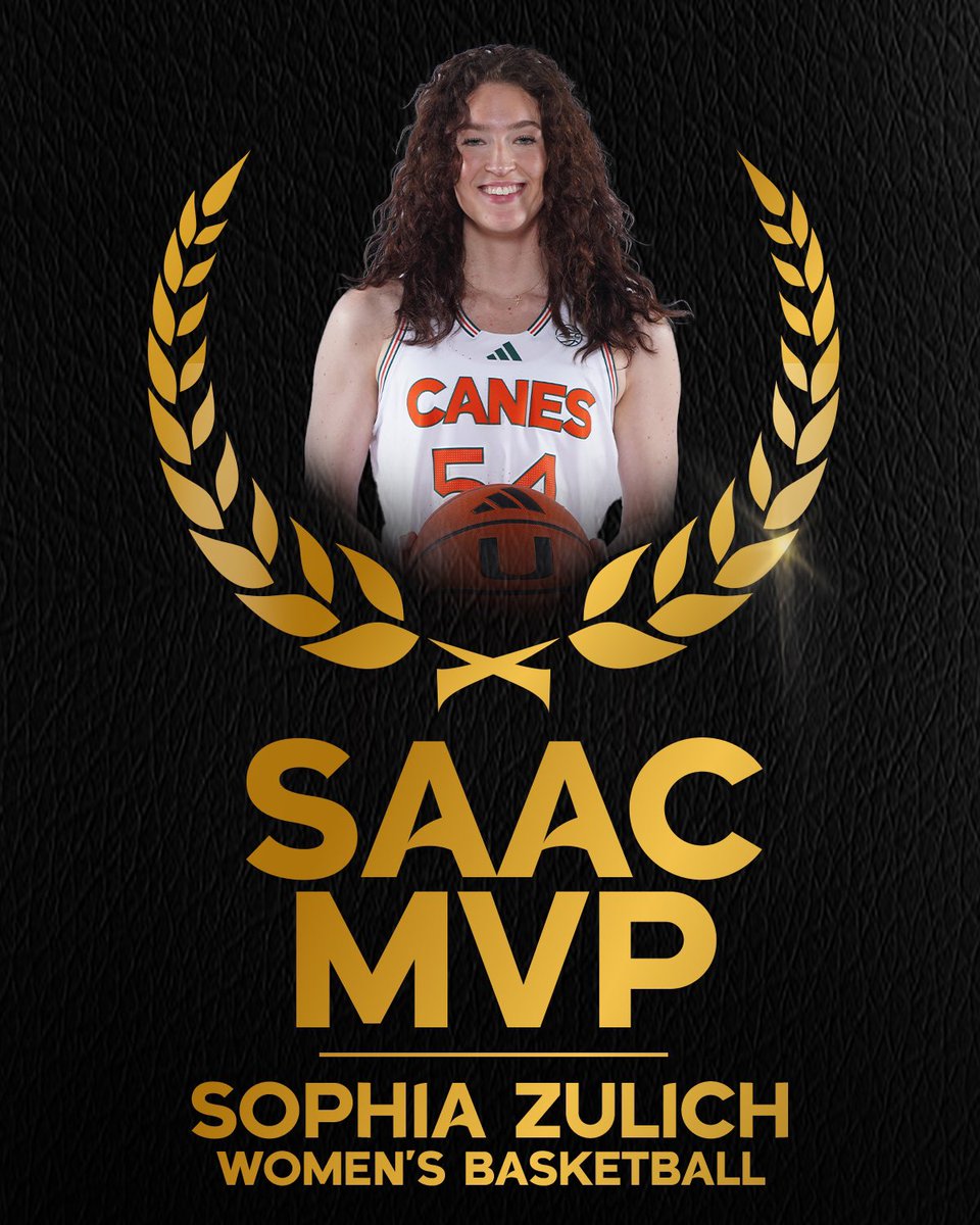 Hurricanes Women’s Basketball (@caneswbb) on Twitter photo Congrats to <a href="/sophiazulich_/">Sophia Zulich</a> on winning the SAAC MVP award at Hurricane Honors last night 🏆🙌 Congrats to <a href="/sophiazulich_/">Sophia Zulich</a> on winning the SAAC MVP award at Hurricane Honors last night 🏆🙌