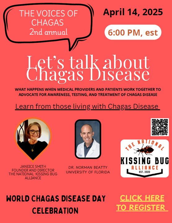 Norman Beatty (@normanbeattymd) on Twitter photo Happy #WorldChagasDay #WorldChagasDiseaseDay, please join us for the "Voices of Chagas" at 6pm EST. Register here: Zoom webinar ID: 883 3412 8691 <a href="/DNDi/">Drugs for Neglected Diseases initiative</a> <a href="/WHO/">World Health Organization (WHO)</a> <a href="/ASTMH/">ASTMH</a> <a href="/ACCTMTH/">ASTMH Clinical Group</a> <a href="/CoalicionChagas/">Coalición Chagas</a> <a href="/MundoSano/">Mundo Sano</a> Happy #WorldChagasDay #WorldChagasDiseaseDay, please join us for the "Voices of Chagas" at 6pm EST. Register here: Zoom webinar ID: 883 3412 8691 <a href="/DNDi/">Drugs for Neglected Diseases initiative</a> <a href="/WHO/">World Health Organization (WHO)</a> <a href="/ASTMH/">ASTMH</a> <a href="/ACCTMTH/">ASTMH Clinical Group</a> <a href="/CoalicionChagas/">Coalición Chagas</a> <a href="/MundoSano/">Mundo Sano</a>