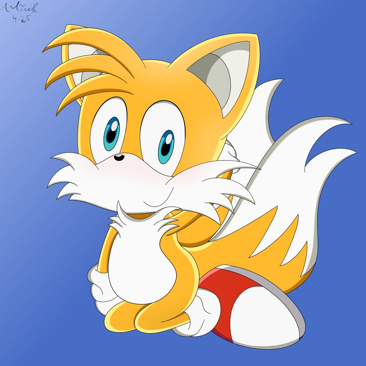 I haven't been able to draw much as of late with work and parenting responsibilities, but here's a smol victory: Tails the Fox being a cute adorable fox boi! 

#tails #tailsthefox #sonic #sonicthehedgehog #sonicx #milesprower