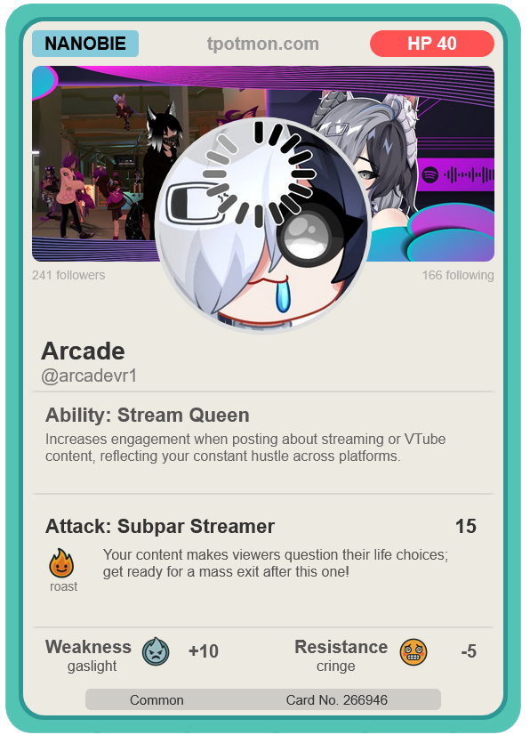 ArcadeVR1's tweet image. idk about that one