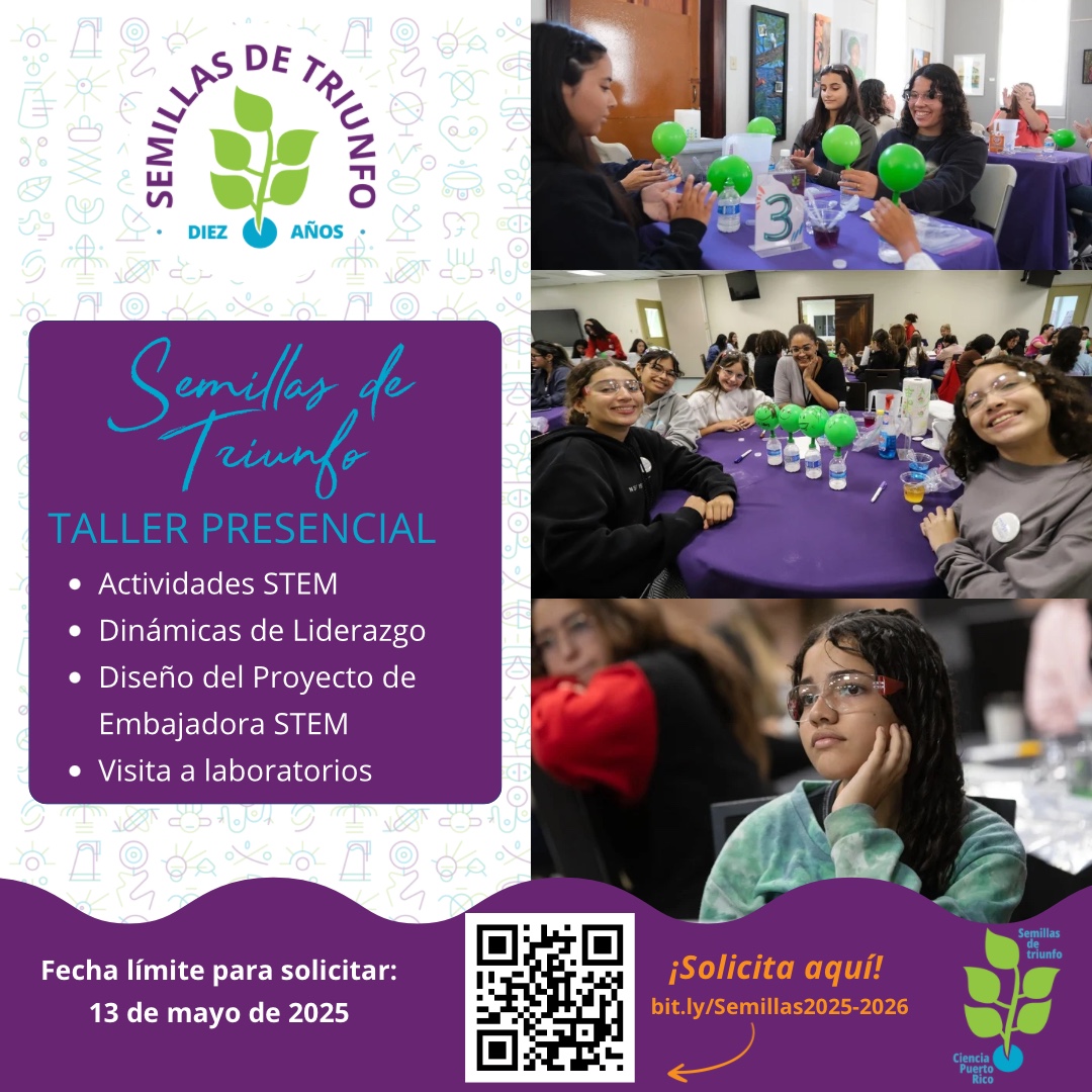 ¡Solicita al programa #SemillasDeTriunfo! 🌱💜 En nuestro programa gratuito es para niñas recibirán mentoría, desarrollo en liderazgo, talleres con kit de materiales científicos, visitas a laboratorios ¡y más!🌟

#10AniversarioSemillas 🔬🦺💻🔭📊🧪 

bit.ly/Semillas2025-2…