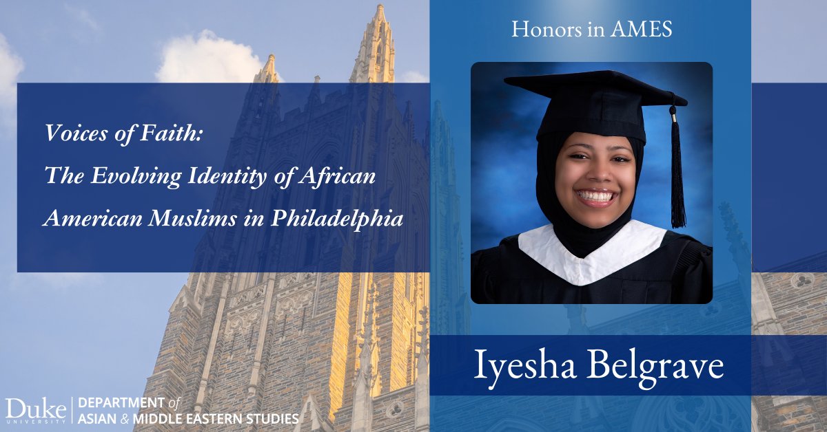 #Honors in AMES: Iyesha Belgrave 

Iyesha is double-majoring in <a href="/IcsDuke/">DukeICS</a> and <a href="/AMESDUKE1/">Duke Asian & Middle Eastern Studies</a> with a minor in <a href="/DukePoliSci/">DukePoliticalScience</a>. After graduation, she will participate in the CASA fellowship in Meknes, Morocco for a year before pursuing her long-term goal of attending law school.