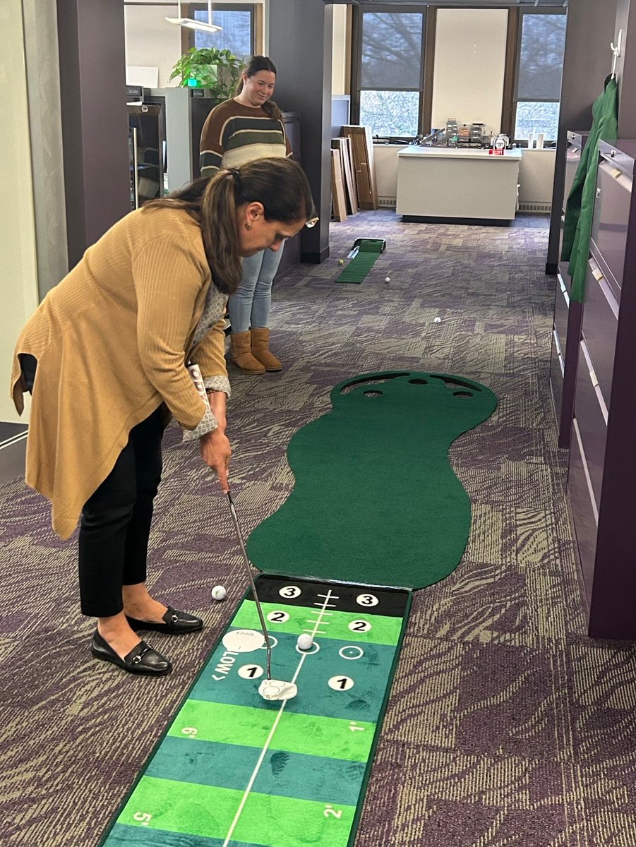 GPDGroup's tweet image. Fore! 🏌️‍♂️ Our Akron Retail team held their own 'Masters Tournament' this week. Congrats to Nick Villers, who took home the Green Jacket, and runner-up Co-Op Zane Zarges!  🏆 #OfficeFun #MiniGolfMasters