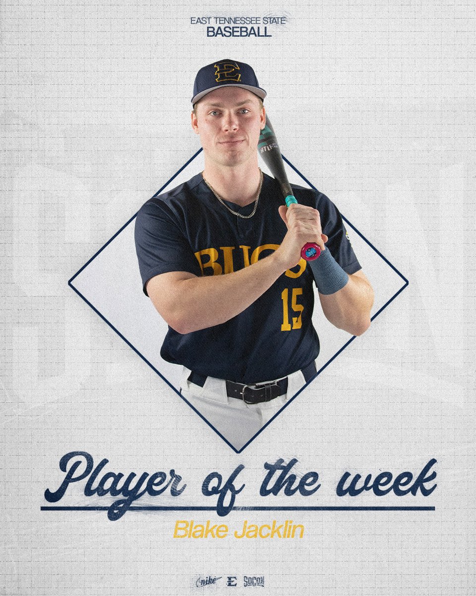 ETSU Baseball (@etsu_baseball) on Twitter photo πΊππͺππ π·πππππ ππ πππ πΎπππ
βοΈ Hit .571 in 14 at-bats
βοΈ Walk-off three-run home run on Sunday
βοΈ First career five-hit game (5-for-5)
βοΈ Stole three bases
Congrats <a href="/blakejacklin5/">Blake Jacklin</a>!
#ETSUTough | #Together πΊππͺππ π·πππππ ππ πππ πΎπππ
βοΈ Hit .571 in 14 at-bats
βοΈ Walk-off three-run home run on Sunday
βοΈ First career five-hit game (5-for-5)
βοΈ Stole three bases
Congrats <a href="/blakejacklin5/">Blake Jacklin</a>!
#ETSUTough | #Together