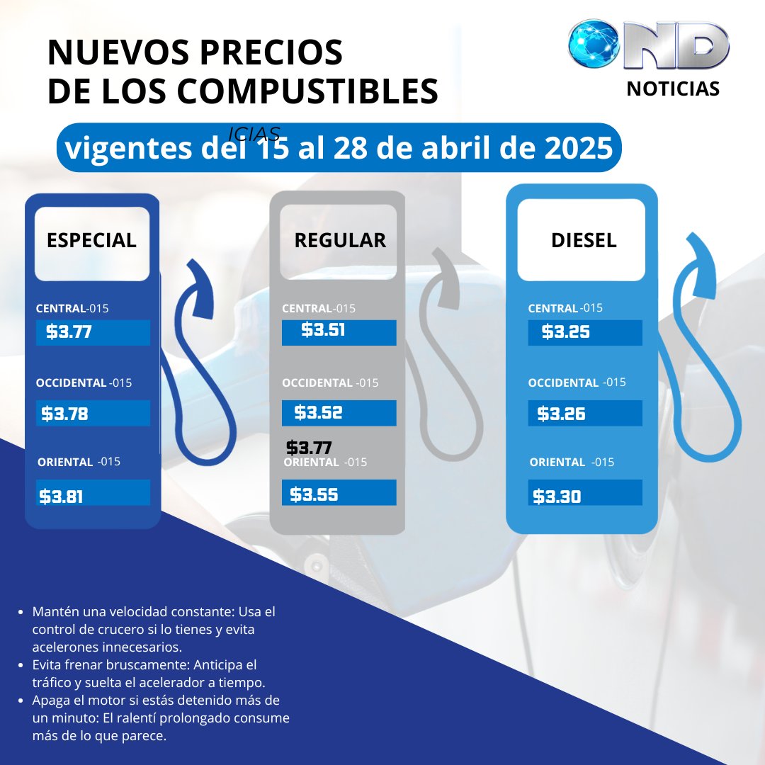 #PreciosDeCombustibles I Compartimos los precios de  los combustibles para las próximas dos semanas.