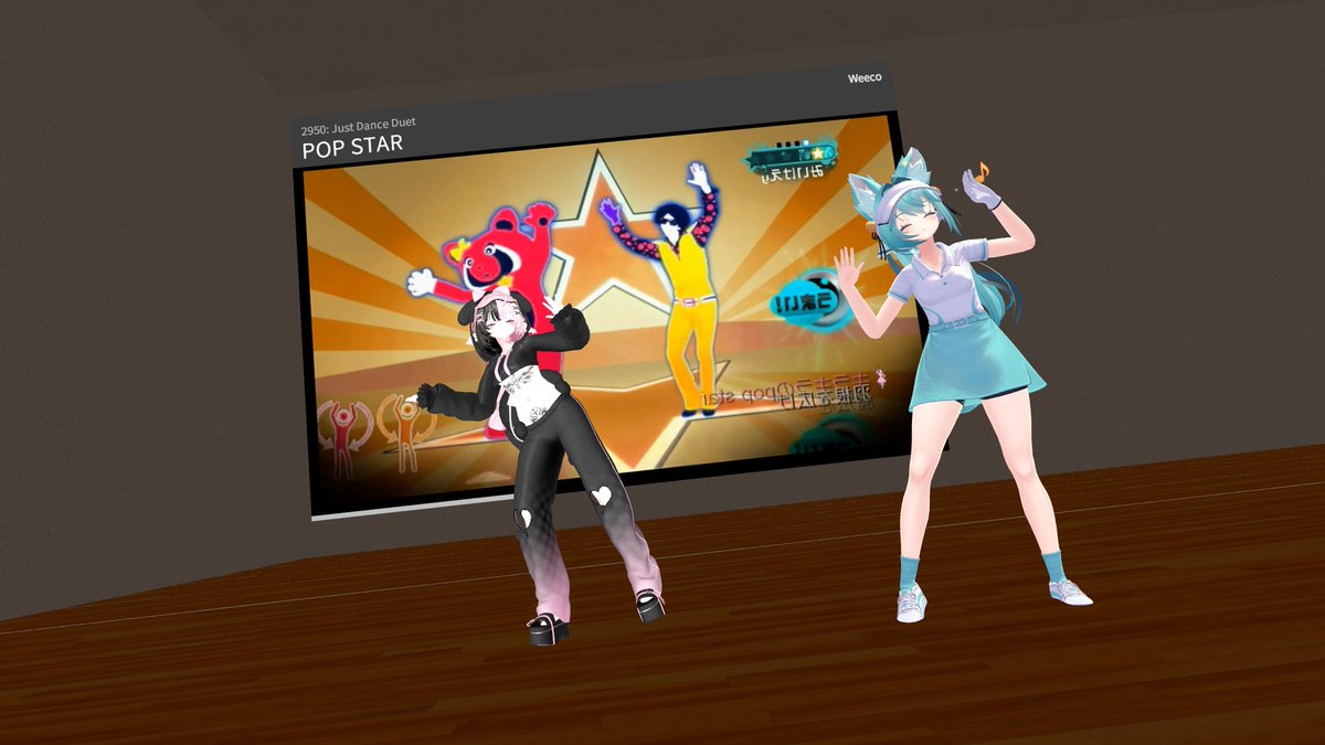 _Starlight_942's tweet photo. Don’t know the person next to me but they ate 🔥💃🏻🤍#VRC #vrchat_dance https://t.co/tXGj4IwPFd