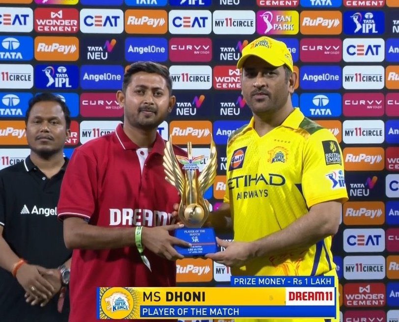 At 43, MS Dhoni still walks away with Player of the Match after 2019. Time may age the body, but legends defy it. 

#MSDhoni #CSKvsLSG