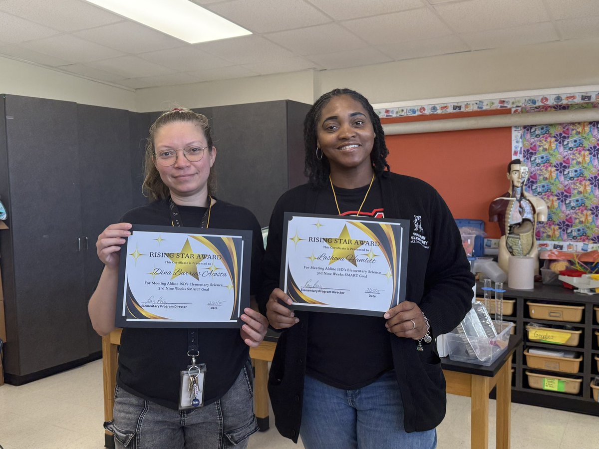 Dina Barrios Acosta (@dinabarrios1988) on Twitter photo Honored to receive the Rising Star Award alongside an incredible colleague. Grateful for the recognition and even more thankful to be doing what I love. #proudTeacher #ScienceLove #Gratitude
<a href="/GoodmanES_AISD/">Goodman ACE Elementary School</a> <a href="/MrsHamlett501/">Mrs Hamlett</a> <a href="/rogersstac/">Stacey Rogers</a> <a href="/STARS_902/">Tracy Mansfield</a> Honored to receive the Rising Star Award alongside an incredible colleague. Grateful for the recognition and even more thankful to be doing what I love. #proudTeacher #ScienceLove #Gratitude
<a href="/GoodmanES_AISD/">Goodman ACE Elementary School</a> <a href="/MrsHamlett501/">Mrs Hamlett</a> <a href="/rogersstac/">Stacey Rogers</a> <a href="/STARS_902/">Tracy Mansfield</a>