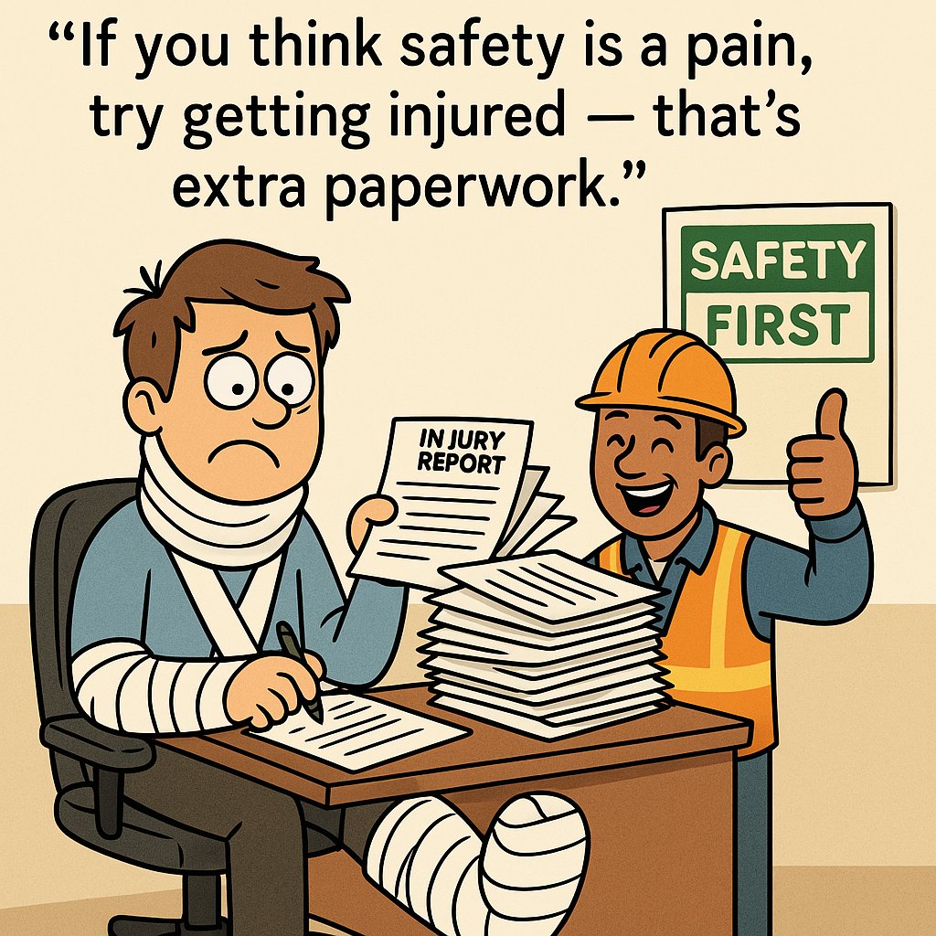 apstsolutions's tweet photo. Stay safe, save time, and keep your limbs where they belong! 😄 #SafetyFirst #WorkplaceHumor #TrainingWithATwist #fypシ https://t.co/GD8OfPWHpo