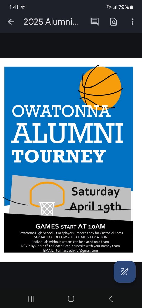 Calling former Owatonna Alum...get ready to lace em up on Saturday for our alumni tournament.   Doors open at 9:15...we will bracket teams at 9:45...and try to get games started at 10:00am.  Hope to see a bunch of you there.  Bring that "A" game😉!  Family &amp; fans welcome!!!