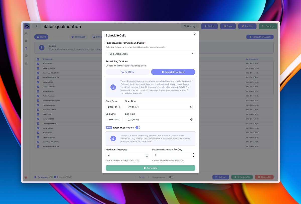 Cold calling just got a whole lot warmer—we at <a href="/leaping_ai/">Leaping AI (YC W25)</a> just overhauled outbound calling with best-in-voice-ai experience

1. Easily navigate IVRs and detect voicemail
2. Configure retries
3. See successful calls (the only ones that matter)
4. ????
5. PROFIT