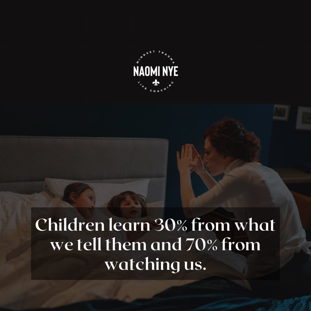 Your child’s real teacher? It’s not school—it’s YOU. 
They learn: 🔹30% from what you say 🔹70% from what you do
Want them to be calm, kind, and confident?
Start with these 3 things:
1.Self-regulate
2.Own your mistakes
3.Speak kindly about yourself
They’re always watching