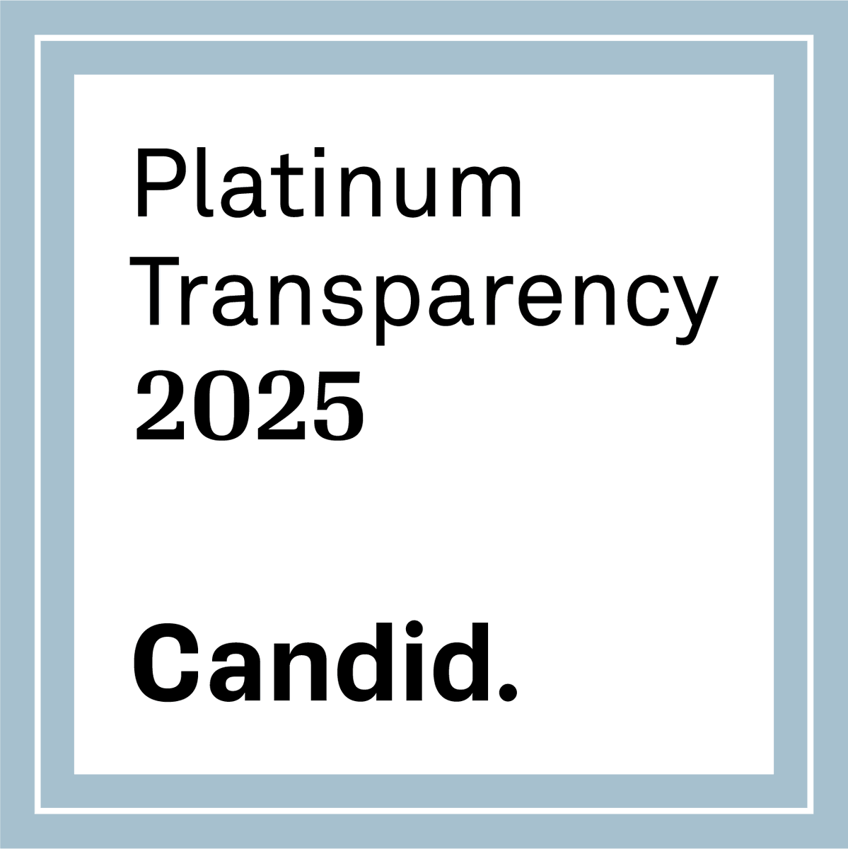 We’ve earned our Platinum Seal of Transparency with <a href="/CandidDotOrg/">Candid</a>! Get updates on our impact through our #NonprofitProfile app.candid.org/profile/7802310