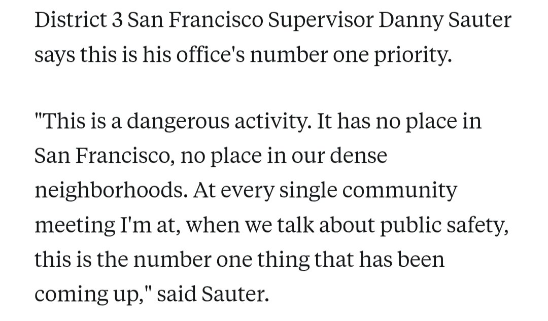 DannySauter's tweet photo. Dangerous dirt bike activities have no place in San Francisco. They put lives in danger and disrupt our neighborhoods.

My interview with ABC7 on why we need to take this public safety problem seriously, and the legislation we're preparing to do just that. https://t.co/PcNQB9K6qp