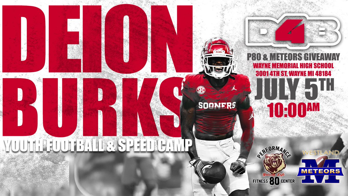 I'm excited to officially announce my First Annual Youth Football &amp; Speed Camp!
Mark your calendars—this will be a special event featuring appearances by special guests and is completely free for all participants. Stay tuned for more details coming soon. Hope to see you there!