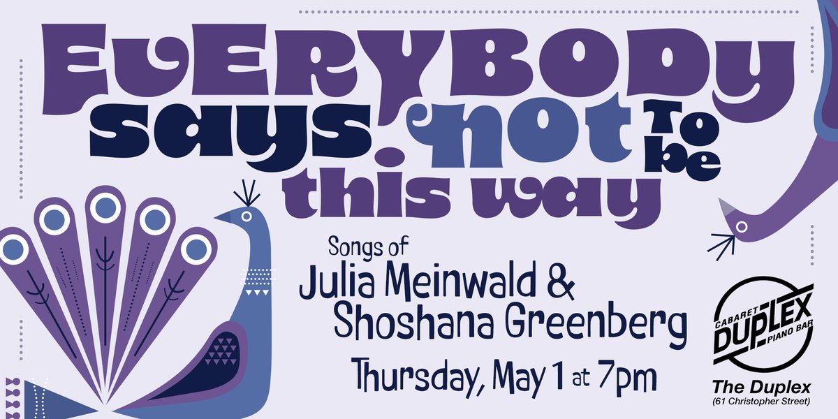 Julia Meinwald (@juliaeve) on Twitter photo Doing a concert with Shoshana Greenberg at the Duplex in a few weeks -- tickets are here: eventbrite.com/e/everybody-sa… Doing a concert with Shoshana Greenberg at the Duplex in a few weeks -- tickets are here: eventbrite.com/e/everybody-sa…