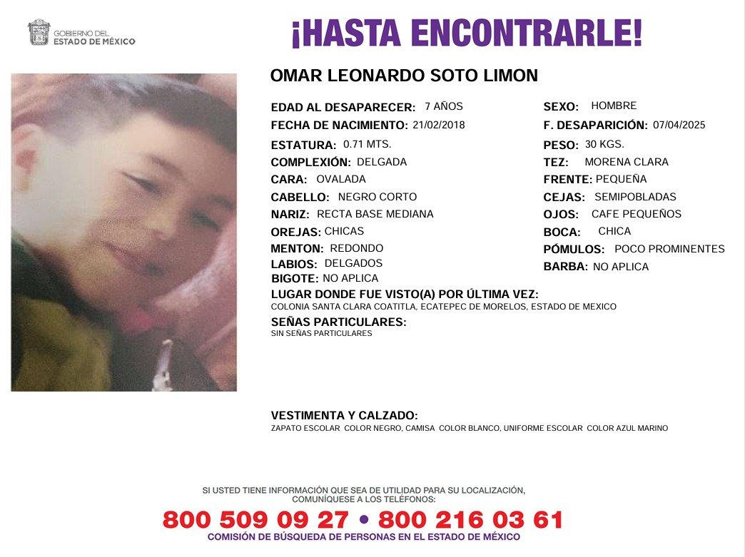 Solicitamos de tu apoyo en difusión para dar pronta localización a María Estrella Limón Sánchez, Zahira Guadalupe Soto Limón y Omar Leonardo Soto Limón, comunícate a los teléfonos de COBUPEM 800 216 0361, 800 509 0927. #TodosEnLaBúsqueda
