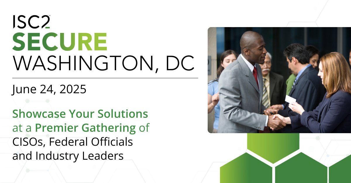 ISC2's tweet image. Reach top #cybersecurity decision-makers, CISOs and federal leaders!

Sponsor ISC2 #SECUREDC and put your brand at the center of high-impact conversations. Choose from a range of premium visibility opportunities. 

Click here to learn more: ow.ly/b5yy50VwZ9h