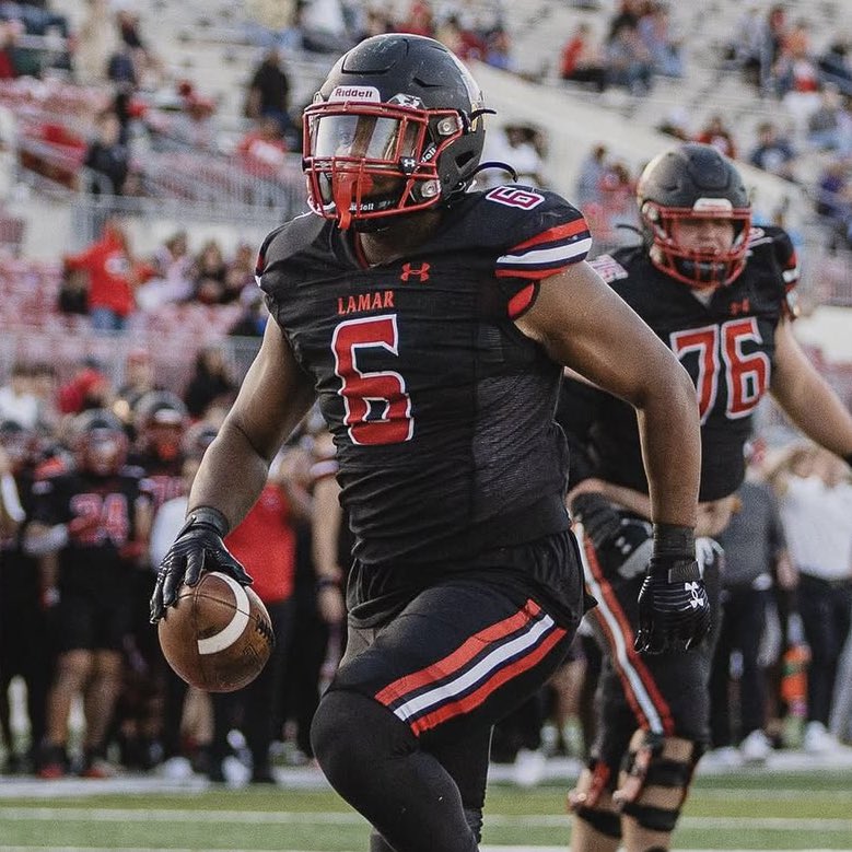Former Lamar and Rice RB Khalan Griffin has gotten pre-draft interest from a mob of teams: #Raiders, #Steelers, #49ers, #Patriots, #Packers, #Commanders, #Jets, and #Texans, per source.

Griffin ranked 5th in the nation in yards per game and posted 1,158 yards, 8 touchdowns, and