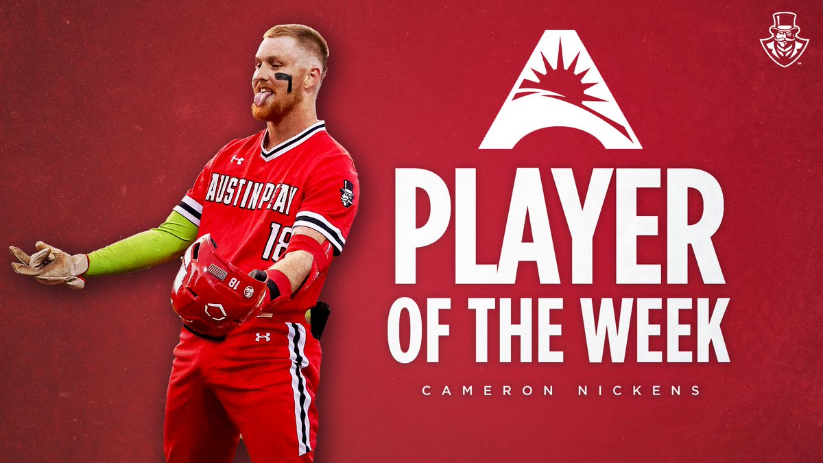 For the 𝐓𝐇𝐈𝐑𝐃 𝐓𝐈𝐌𝐄 this season‼️

<a href="/cameronn_7/">Cameron Nickens</a> is your <a href="/ASUNSports/">Atlantic Sun Conference</a> Player of the Week!!

🅱️🅰️🆖❗️ | #LetsGoPeay
