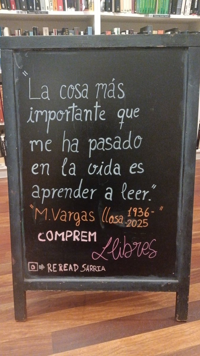 ReReadSarriaBCN's tweet photo. "La cosa más importante que me ha pasado en la vida es aprender a leer".

D.E.P. Mario Vargas Llosa. (1936-1941) https://t.co/EXuZPy1JUu