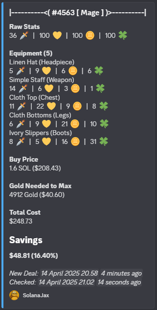 SolanaJax's tweet image. running 24/7 baby @DefiDungeons
still having fun playing the game so will continue to make tools for it