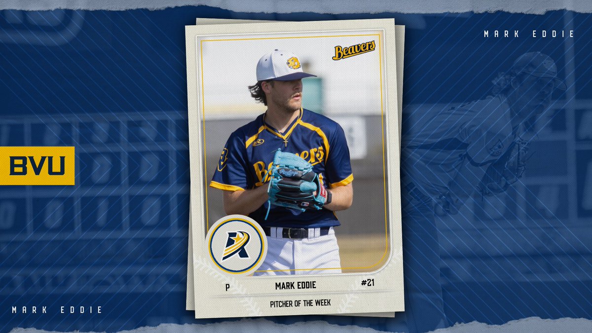 ⚾️🔥PITCHER OF THE WEEK!🔥⚾️

<a href="/AmerRiversConf/">American Rivers Conference (A-R-C)</a> has honored <a href="/BVU_Baseball/">BVU Baseball</a> senior Mark Eddie! This is the second time this season and the third time in his career he has been recognized.

bvuathletics.com/news/2025/4/14… Congratulations! #BeaverNation #d3baseball #rollriversBSB #BeaversBuild