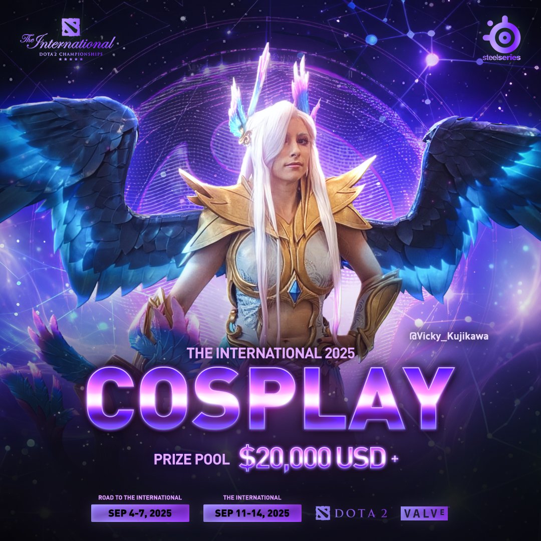 Wykrhm Reddy (@wykrhm) on Twitter photo The International 2025 Cosplay Contest — Returns with a prize pool of €18,500 EURO and more. Presented by <a href="/SteelSeries/">SteelSeries</a>. More info: steelseries.com/cosplay-compet… #TI14 #Dota2 The International 2025 Cosplay Contest — Returns with a prize pool of €18,500 EURO and more. Presented by <a href="/SteelSeries/">SteelSeries</a>. More info: steelseries.com/cosplay-compet… #TI14 #Dota2