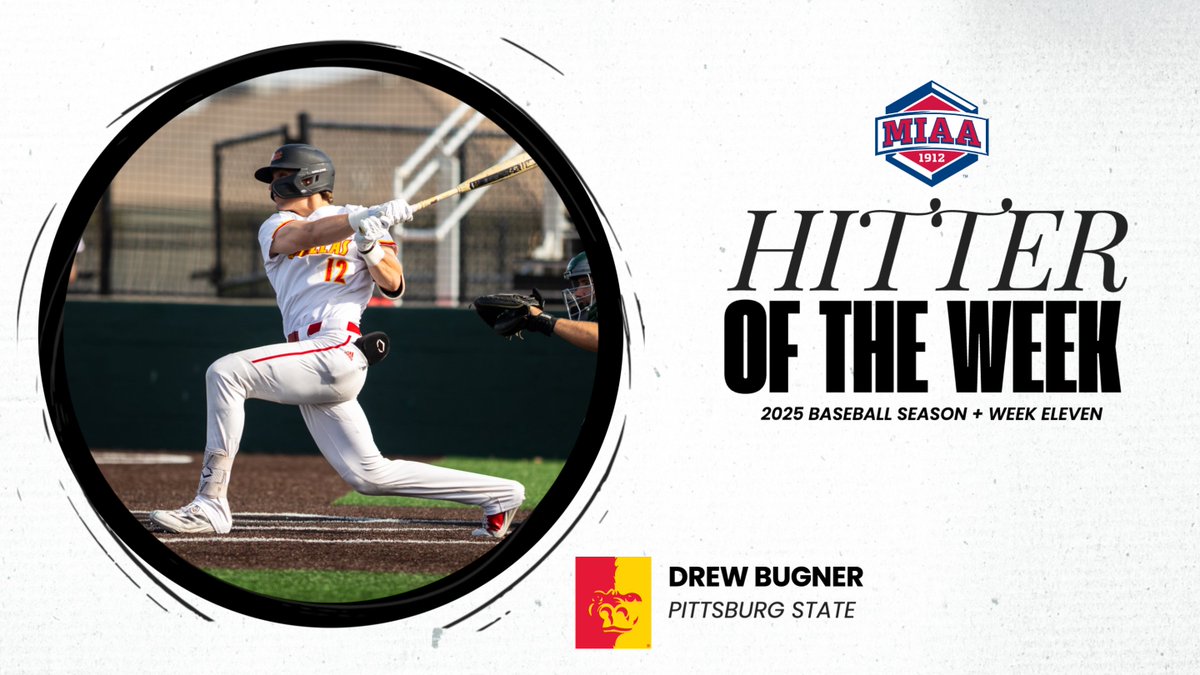 The MIAA (@themiaa) on Twitter photo Drew Bugner hit .556 (10-of-18) with nine runs scored, two home runs and eight RBI while helping <a href="/GorillasBSB/">Pitt State Baseball βΎοΈ</a> to a 4-0 week against MIAA opponents π
He's our latest πππΌπΌ ππππππ ππ πππ ππππ π¦β€΅οΈ
π° tinyurl.com/2umwj6ze
#BringYourAGame Drew Bugner hit .556 (10-of-18) with nine runs scored, two home runs and eight RBI while helping <a href="/GorillasBSB/">Pitt State Baseball βΎοΈ</a> to a 4-0 week against MIAA opponents π
He's our latest πππΌπΌ ππππππ ππ πππ ππππ π¦β€΅οΈ
π° tinyurl.com/2umwj6ze
#BringYourAGame