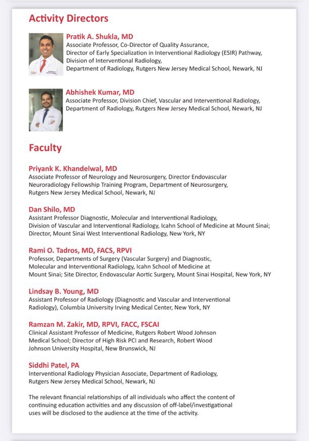 NJIRS (@njirsociety) on Twitter photo 🚨 EXCITING EVENT: Join <a href="/RutgersIR/">Rutgers IR</a> for a comprehensive CME course on Transradial endovascular interventions! Registration is still open (link below) and FREE💰for students 🤓
rutgers.cloud-cme.com/course/courseo… 🚨 EXCITING EVENT: Join <a href="/RutgersIR/">Rutgers IR</a> for a comprehensive CME course on Transradial endovascular interventions! Registration is still open (link below) and FREE💰for students 🤓
rutgers.cloud-cme.com/course/courseo…