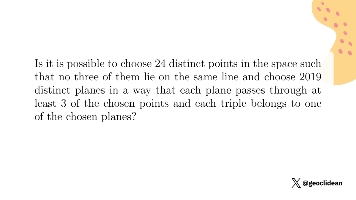geoclidean's tweet image. Hong Kong TST 1 P5
#Combinatorics #HongKong #CombinatoricsSolved #CombinatorialGeometry