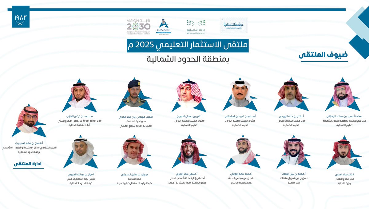aytam_turaif's tweet photo. |#مشاركة 

تشارك #جمعية_رعاية_الايتام_بطريف في #ملتقى_الاستثمار_التعليمي2025  بمنطقة #الحدود_الشمالية كنموذج إستثماري ناجح في التعليم الاهلي، ومتحدثاً عن النموذج نائب رئيس مجلس الادارة الإستاذ محمد بن سالم الرويلي https://t.co/SbLsNVqZmR