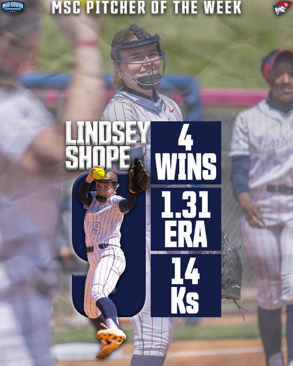 Lindsey Shope is your MSC Pitcher of the Week after a dominant four-win week!! 

Read More:shorturl.at/iUCz3

#ESGP // #OneBigTeam