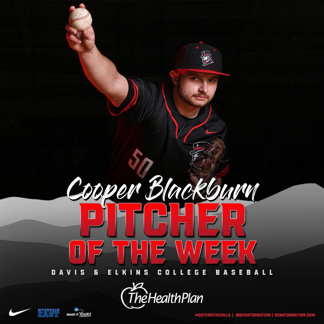 🎉 Cooper Blackburn has been named the MEC baseball Co-Pitcher of the Week, presented by The Health Plan!

Blackburn tossed a complete-game seven-inning gem, allowing just one earned run on five hits while striking out three and walking only one in a 3-1 victory over Charleston!