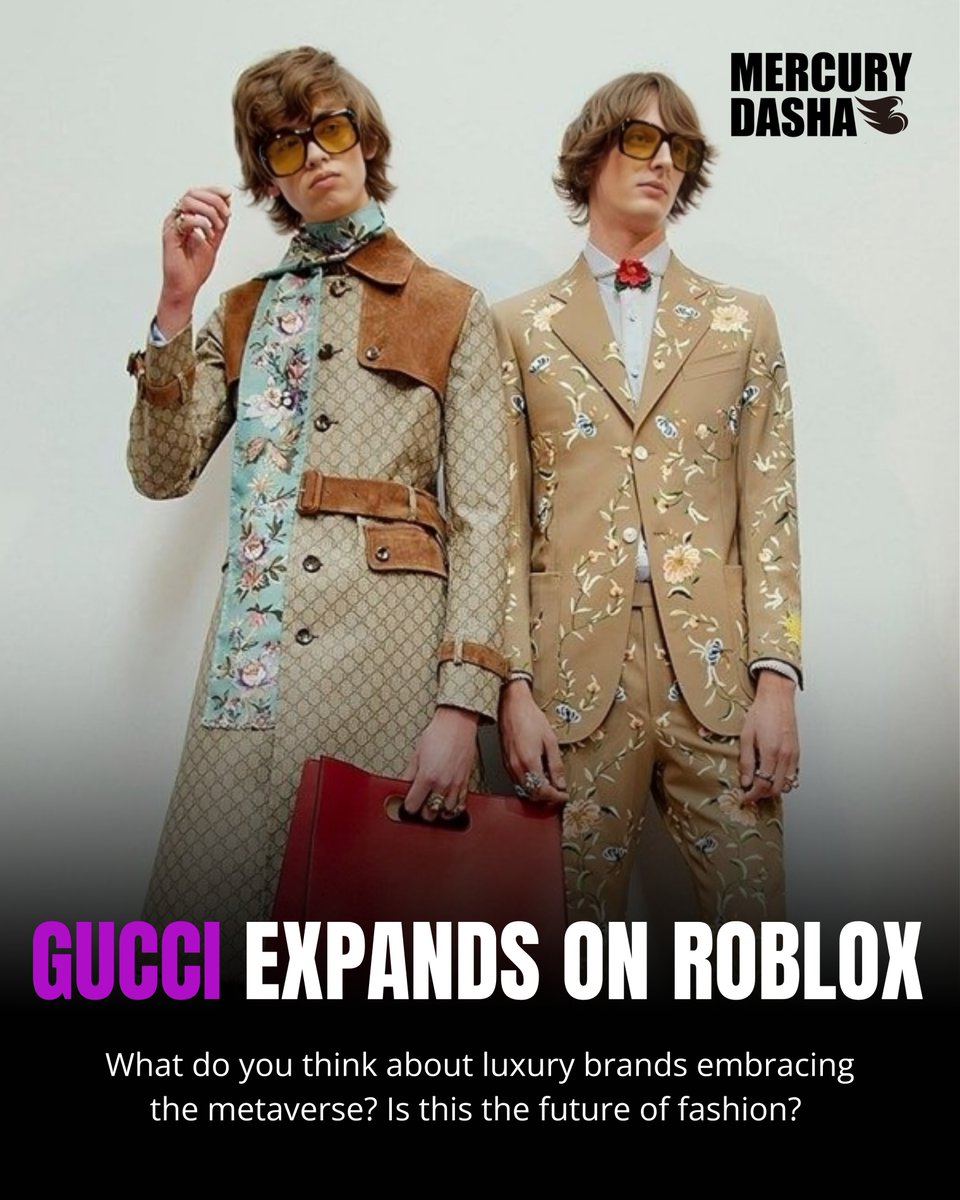 Mercury_Dasha's tweet image. Gucci x Roblox = Luxury fashion meets gaming in a bold move to connect with Gen Z. Ready to go digital with your designs and connect to new markets? Let’s talk. #fashion #fashtech #fashionai