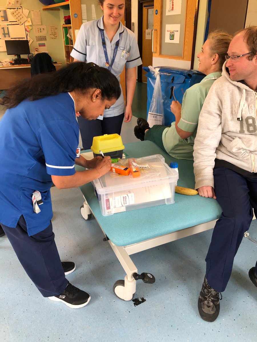 Simulation training at Dene Barton today. Good interaction from staff who attended, even had OT and physios taking part learning how to care for a patient after a fall due to a hypo 
<a href="/KatyHow97717841/">Katy Howe</a> <a href="/Liz_Berry_1/">Liz Berry</a> 
<a href="/tauntonsimteam/">Somerset Simulation Team</a>